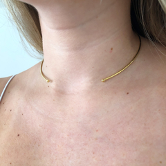 Choker Aro Bolinhas Banho de Ouro 18k - Elephann Acessórios