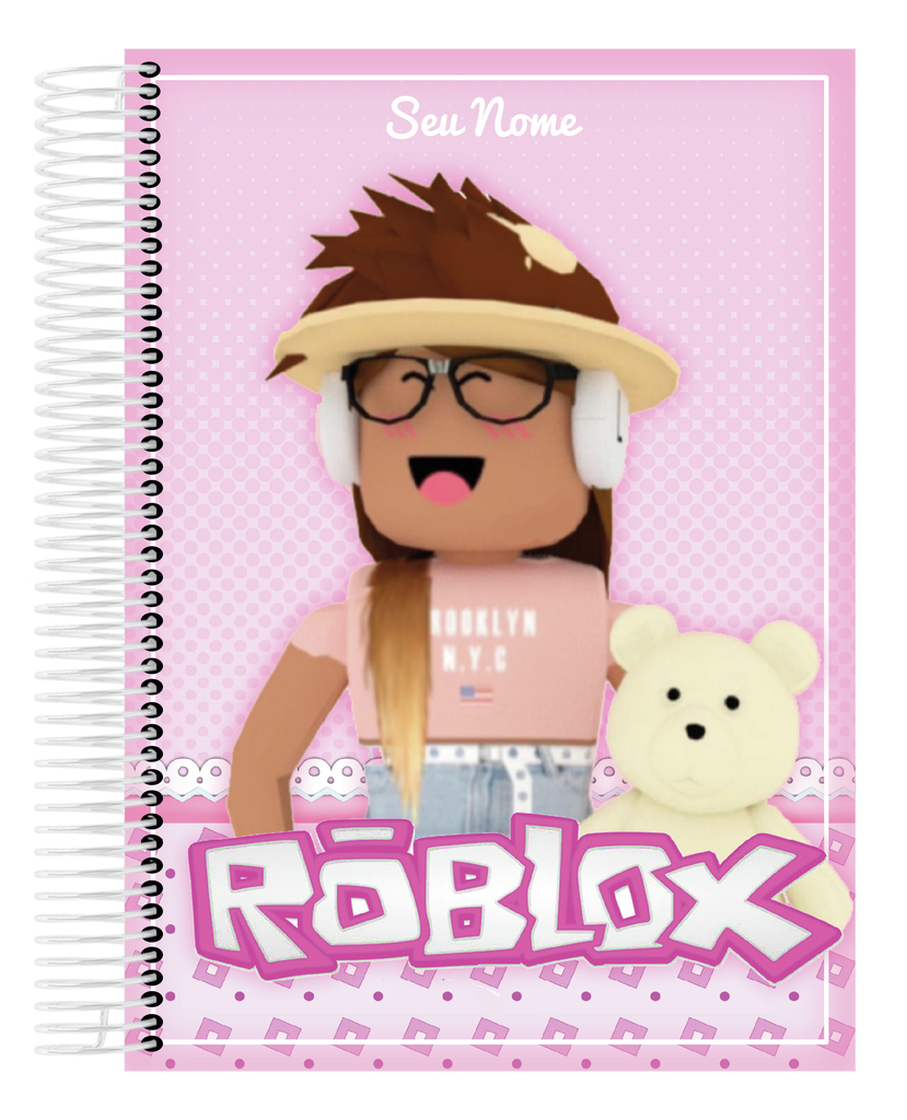 Capa de Caderno Roblox Girl - Fazendo a Nossa Festa
