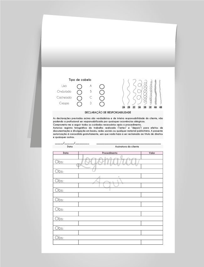 Bloco de Anamnese - Dermaplaning (Modelo 01)