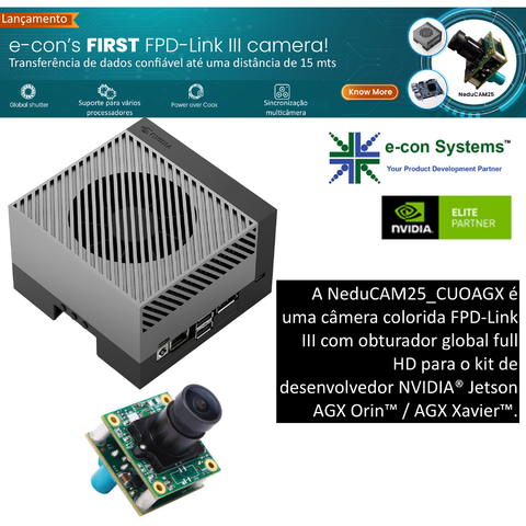 Nvidia Jetson Orin Developer kit + e-Con Systems NeduCAM25 l onsemi®'s AR0234 sensor l Full HD global shutter l FPD-Link III color camera na internet