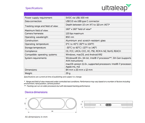 UltraLeap Leap Motion Controller 2 + Suporte VR - comprar online