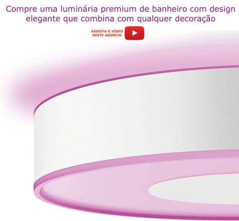 Philips Hue White & Color Ambiance Xamento Medium l Bathroom Smart Ceiling l Luminária Plafon de Teto Inteligente Média l Feita para Banheiros l A Prova D' Água l WiFi e Bluetooth l Fluxo Luminoso 2.350 lumen l LED Integrado l Compatível com Alexa, Apple Homekit & Google Assistant l Requer Hue™ Bridge - tienda online