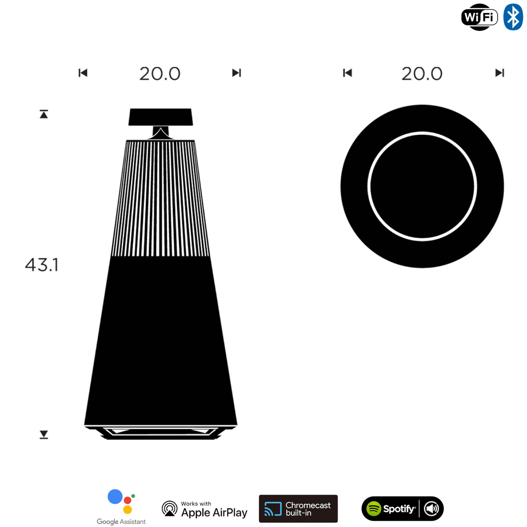 Bang & Olufsen Beosound 2 l Natural Aluminium l Wireless Multiroom Speaker l Auto Falante Multi-Room 360º l Acoustic Lens Technology l WiFi & Bluetooth l Chromecast & Google Assistant Integrados l Compatível com Apple 2 & Spotify Connect l Recomendado para áreas de 10m² até 60m² - Loja do Jangão - InterBros