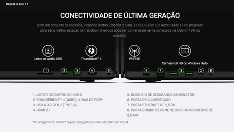 Razer 17.3" Razer Blade 17 Gaming Laptop , 32GB RAM , 1TB 4.0 SSD , RZ09-0423PEC3-R3U1 - Loja do Jangão - InterBros