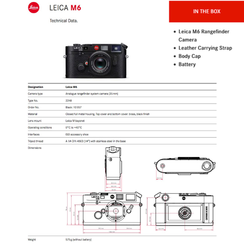 Imagem do Leica M6 Analog Rangefinder Telêmetro Camera (35mm) l M bayonet l 16-135mm l A lenda retorna