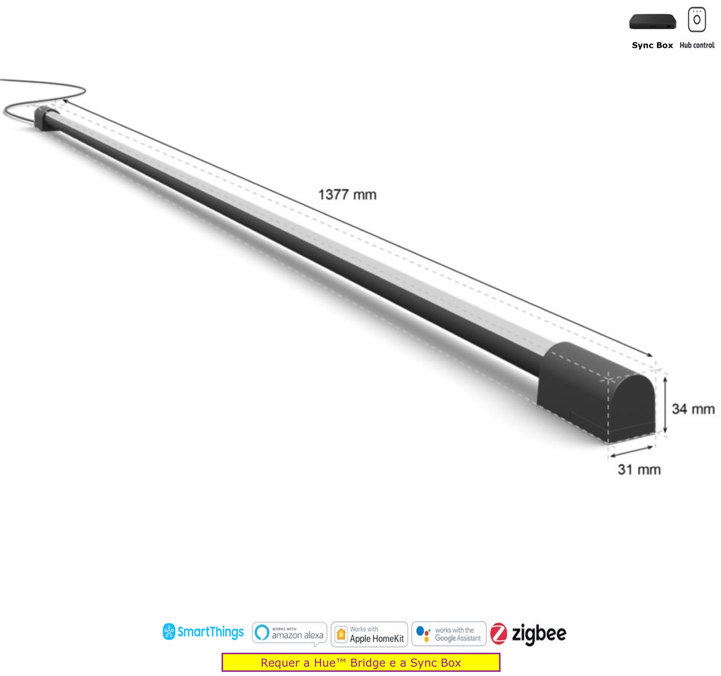 Philips Hue Play Gradient Lightstrip Fita de LED 55" + Hue Light Tube Large + Hue Sync Box TVs de 55" até 65" - online store