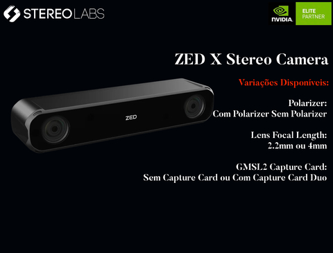 StereoLabs ZED X Stereo Camera Designed for NVIDIA Jetson AGX Orin , Projetada para Robótica , A Camera IA mais avançada - loja online