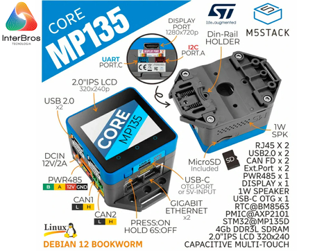 M5STACK CoreMP135 com STM32MP135D , Linux Industrial Micro Host , Developer & Educational Kit K135 - comprar online