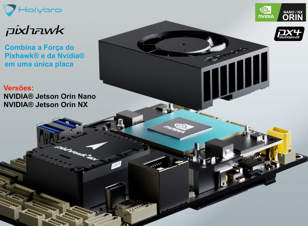 Holybro Pixhawk 6X Jetson Baseboard , NVIDIA Jetson Orin NX 16GB com Wi-Fi , SSD 512GB , Camera Sony , Power Module , Controlador de Voo , 20281 - buy online