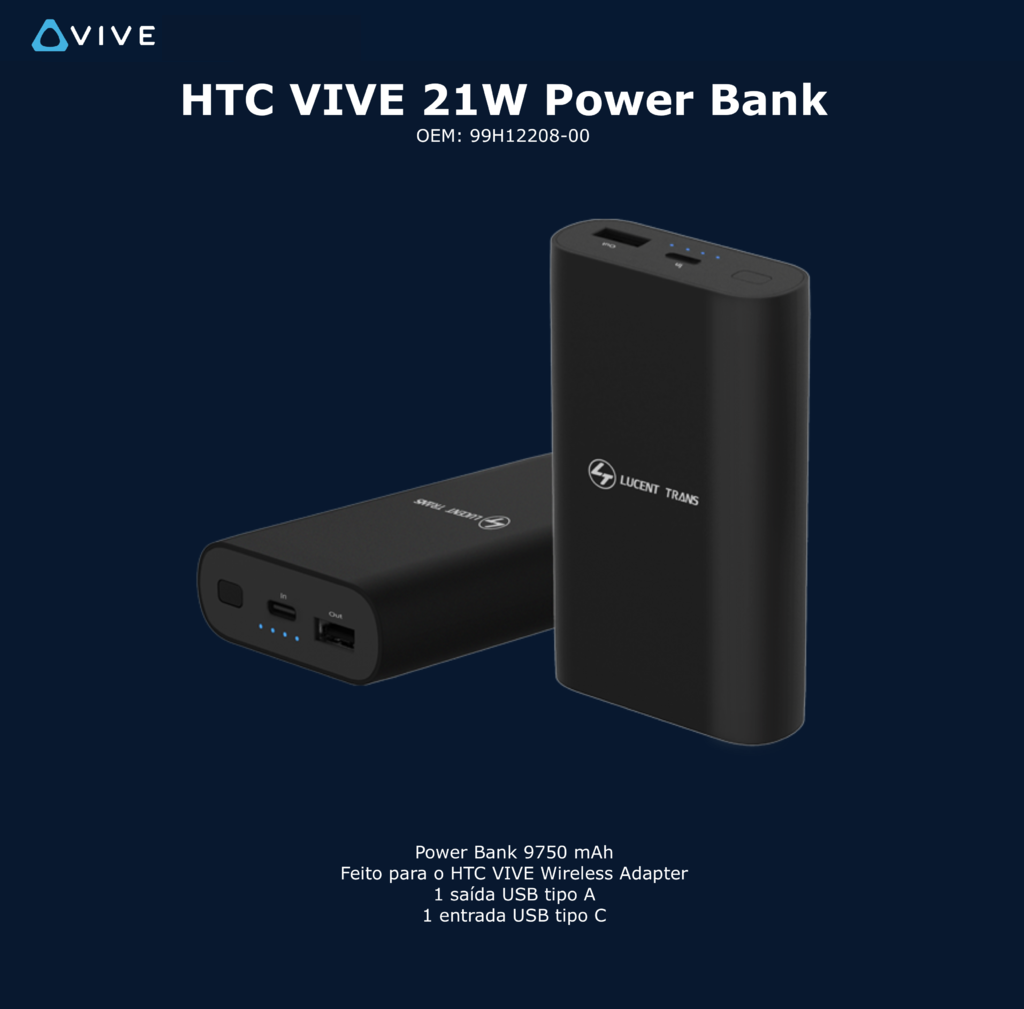 HTC VIVE VR 21W Power Bank Compatível com VIVE Wireless Adapter - comprar online