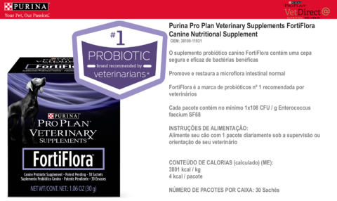 Purina Pro Plan Fortiflora Probiotics | Probiótico para Cães | 30 Sachês - comprar online
