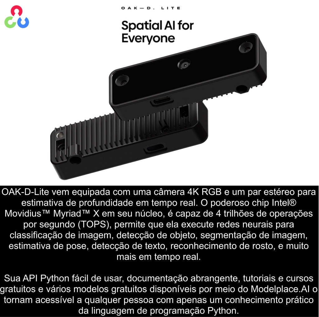 Luxonis OAK-D-Lite | OpenCV AI Kit | Spatial Stereo Depth 4K | 13MP Color Camera | Myriad X VPU On-Board on internet