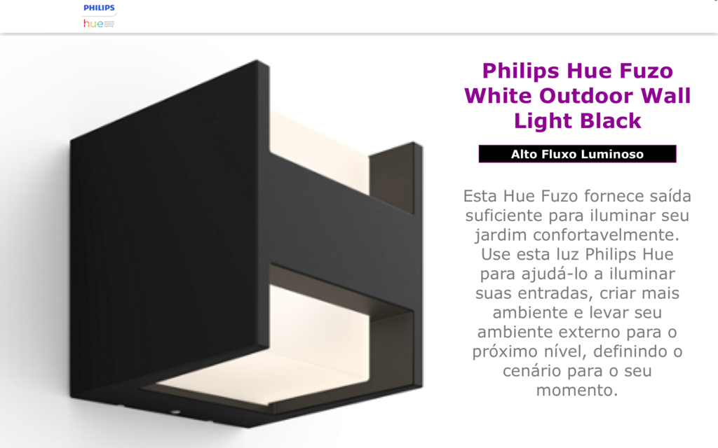 Philips Hue Fuzo Edge White LED Smart Outdoor Wall Light | Luminária de Parede | Compatível com a Alexa, Apple Homekit & Google Assistant | Requer Hue Bridge - buy online