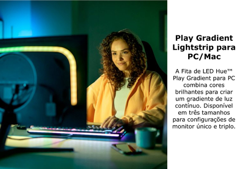 Philips Hue Play Gradient Lightstrip l Fita de LED Para Monitores PC e Mac 24" até 27" en internet