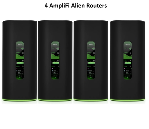 Imagem do Ubiquiti Amplifi Alien Tri-Band WiFi6 Gigabit Router l Sistema WiFi6 Mesh l Tela Touchscreen l 4 portas Gigabit Ethernet l VPN integrada l Tecnologia Teleport l Sistema Mesh escalável l Ativado para Uso Doméstico ou Comercial l Cobertura de até 1.120 m²