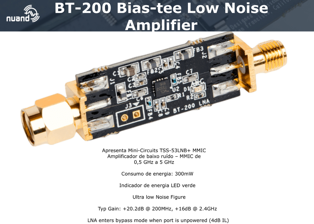 Nuand BT-200 Bias-tee Low Noise Amplifier - comprar online