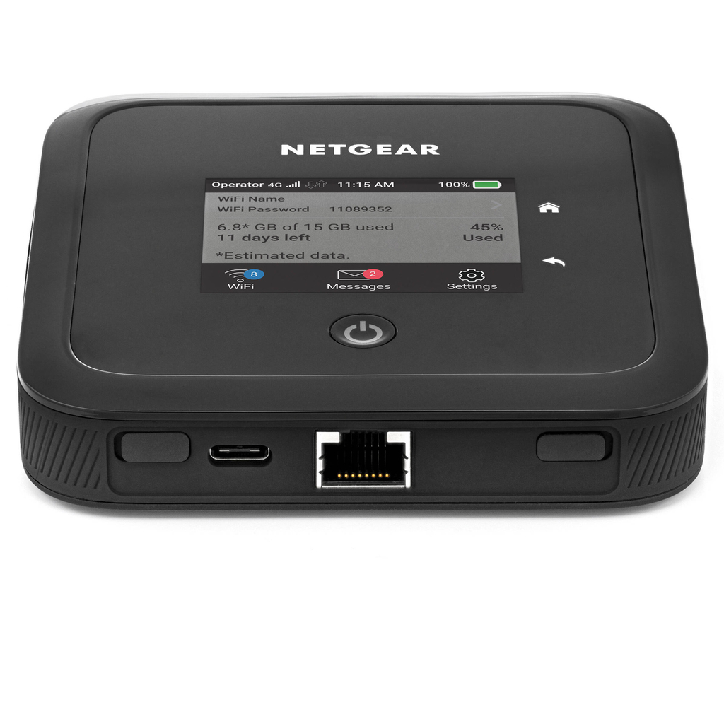Imagem do Netgear Nighthawk M5 5G WiFi 6 Mobile Router Unlocked l Hotspot Roteador Móvel | Ultrarrápido 5G | Desbloqueado para todas as Operadoras | Conecta até 32 Dispositivos Sim card não incluído l Conecta até 32 Dispositivos l Ativado para Uso Doméstico ou Comercial l Bateria Adicional e Antena opcional também disponíveis