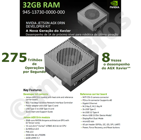 Nvidia Jetson AGX Orin 32 GB Developer Kit 945-13730-0000-000 - comprar online