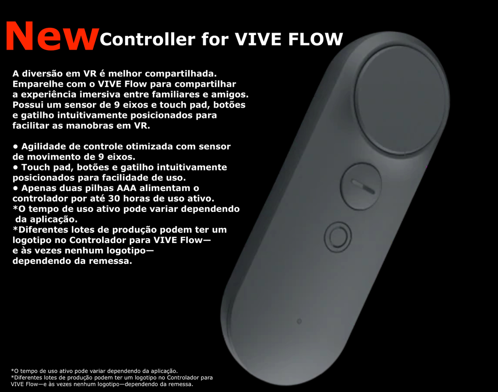 HTC VIVE FLOW Controller | Compacto e Leve A Serenidade Acontece | Os óculos VR Imersivos Feitos para o Bem-Estar e a Produtividade Consciente - comprar online