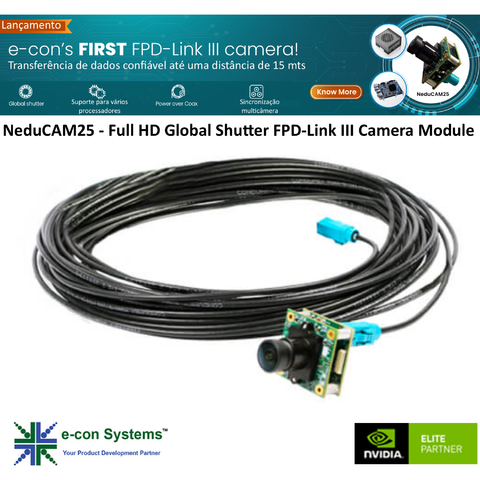Nvidia Jetson Orin Developer kit + e-Con Systems NeduCAM25 l onsemi®'s AR0234 sensor l Full HD global shutter l FPD-Link III color camera - loja online