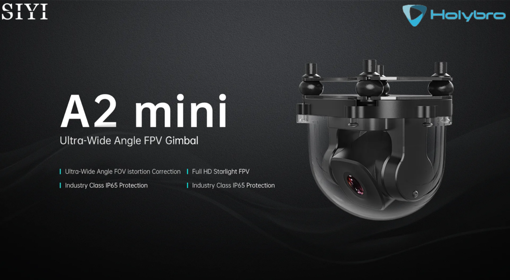 Holybro SIYI A2 mini Camera Ultra Wide Angle FPV Gimbal Single Axis Tilt com 160 Graus FOV 1080p Drones Robots & UAVs - Loja do Jangão - InterBros