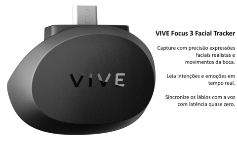 Imagem do HTC VIVE VR Focus 3 l Standalone Headset with All-in-One VR l 4896 x 2448 Total Resolution | 120° FOV l VIVE Sync l MetaHuman l A nova era da VR empresarial l VIVE Facial Tracker l VIVE Eye Tracker l VIVE Wrist Tracker