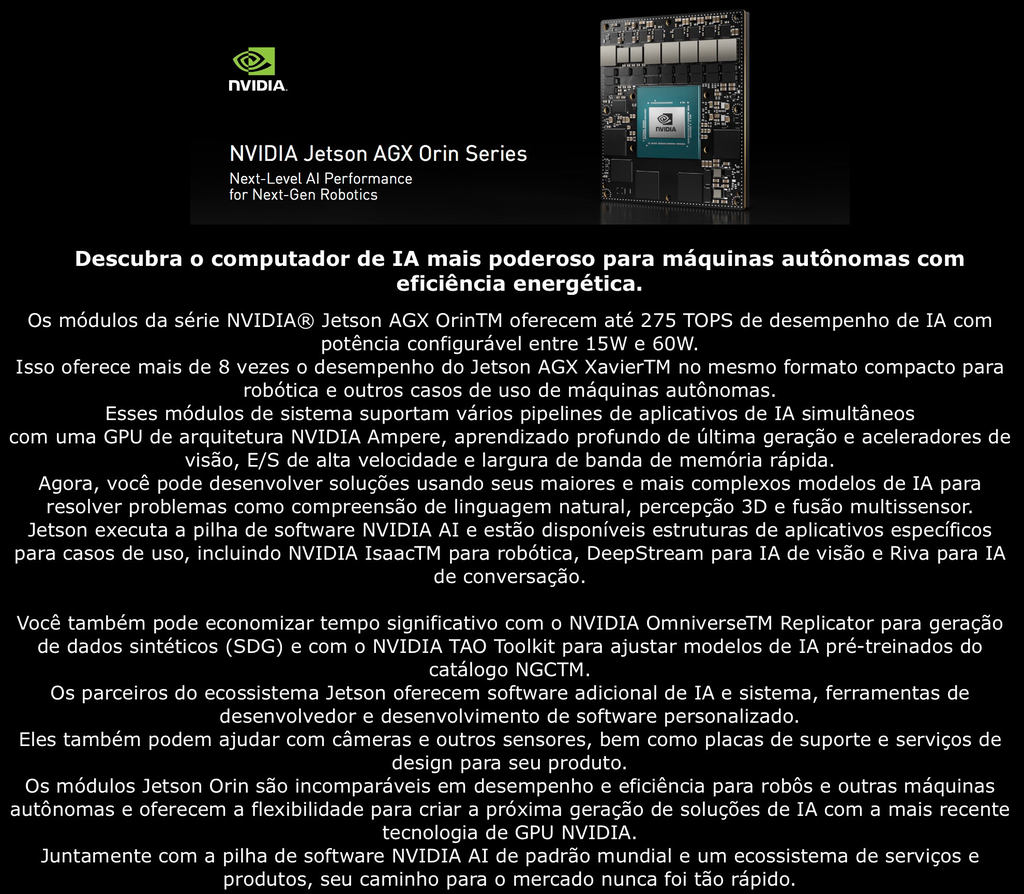 Nvidia Jetson AGX ORIN 32GB Module 900-13701-0040-000 - Loja do Jangão - InterBros