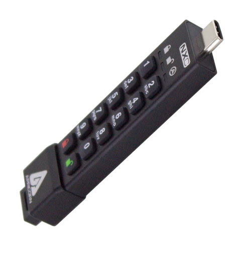 Imagem do Apricorn Aegis Secure Key 3NXC 128GB | USB Flash Drive | Super Velocidade USB-C 3.2 Robusto | FIPS 140-2 256-Bits | Modo Administrador e Usuário Separados | Primeira Chave Flash Criptografada do Mundo