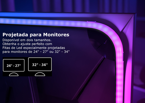 Image of Philips Hue Play Gradient Lightstrip Fita de LED Kit Para 3 Monitores PC ou Mac 24" até 27"