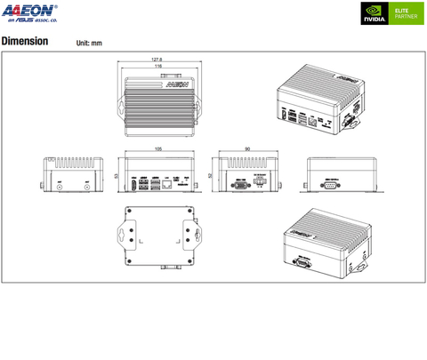 Image of AAEON ASUS BOXER-8621AI , Computador Industrial , NVIDIA® Jetson Orin™ Nano 4GB