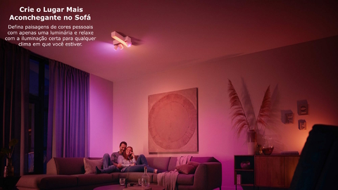 Philips Hue White & Color Ambiance Centris l Smart 2-Spots Ceiling Bar l Luminária de Teto l Ajuste cada Luz Individualmente l Poderoso Fluxo Luminoso 1.560 lumen l Compatível com Alexa, Apple Homekit & Google Assistant | Funciona com Bluetooth e/ou com a Hue Bridge - tienda online