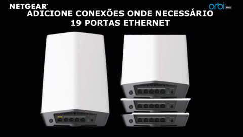 Netgear Orbi Pro SXK80B4 AX6000 WiFi6 Mesh Até 6Gbps | 4 SSIDs, VLAN, QoS | Triband Gigabit Mesh | 1.120 m² - loja online