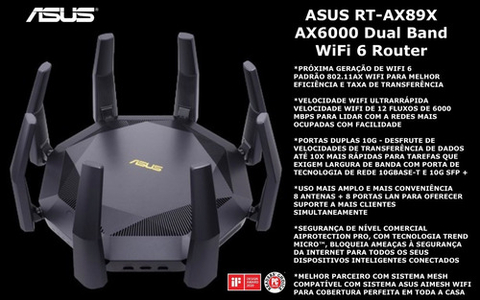 ASUS AX6000 WiFi 6 Gaming Router RT-AX89X O Roteador Gamer Mais Rápido do Mundo en internet