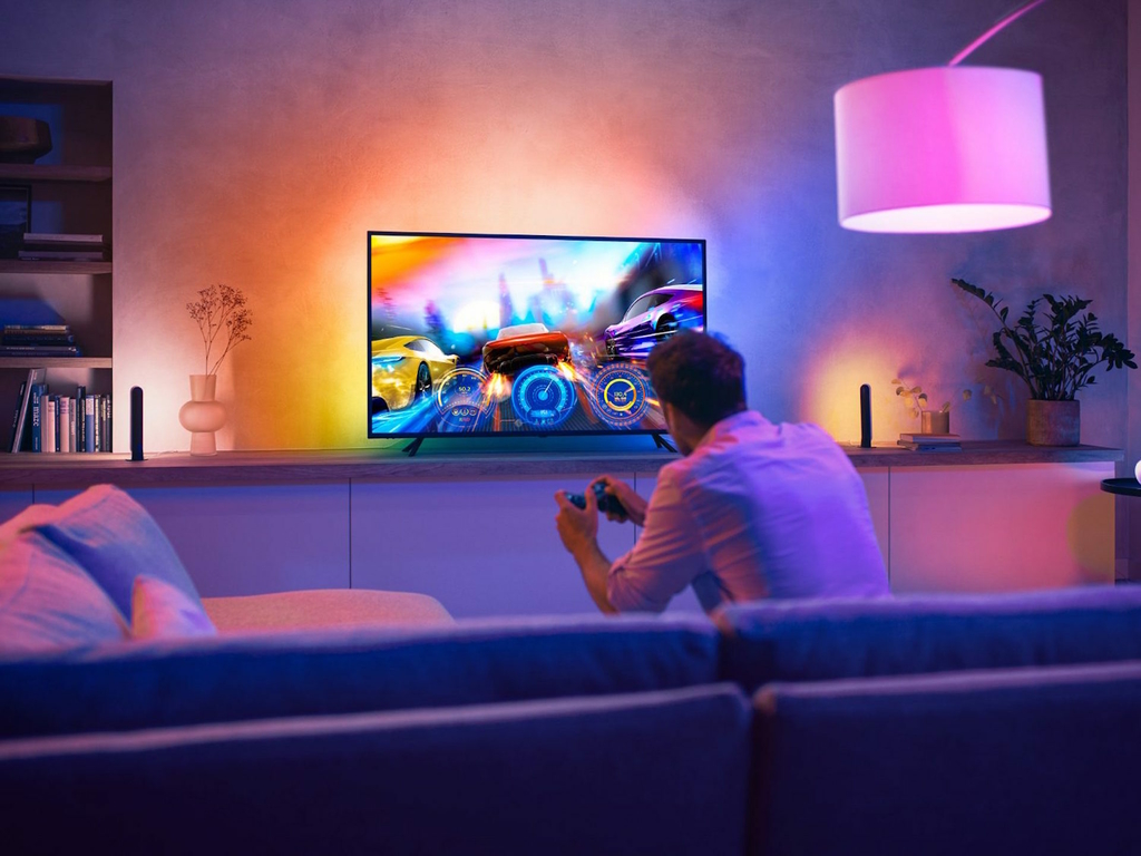 Image of Philips Hue Play Gradient Lightstrip 55" + Hue Hdmi Sync Box TVs de 55" até 60"