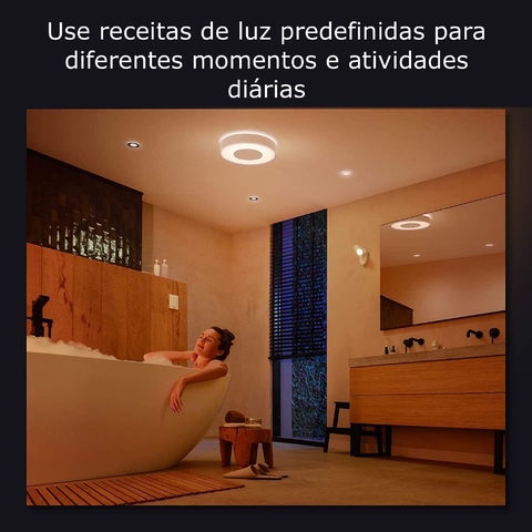 Imagen de Philips Hue White & Color Ambiance Xamento Large l Bathroom Smart Ceiling l Luminária de Teto Inteligente Grande l Feita para Banheiros l A Prova D' Água l WiFi e Bluetooth l Alto Fluxo Luminoso 3.700 lumen l LED Integrado l Compatível com Alexa, Apple Homekit & Google Assistant l Requer Hue™ Bridge