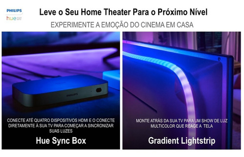 Philips Hue Play Gradient Lightstrip 75" + Hue Hdmi Sync Box TVs maiores de 75" - loja online