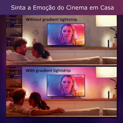 Philips Hue Play Gradient Lightstrip Fita de LED 55" + Hue Light Tube Large + Hue Sync Box TVs de 55" até 65" - Loja do Jangão - InterBros