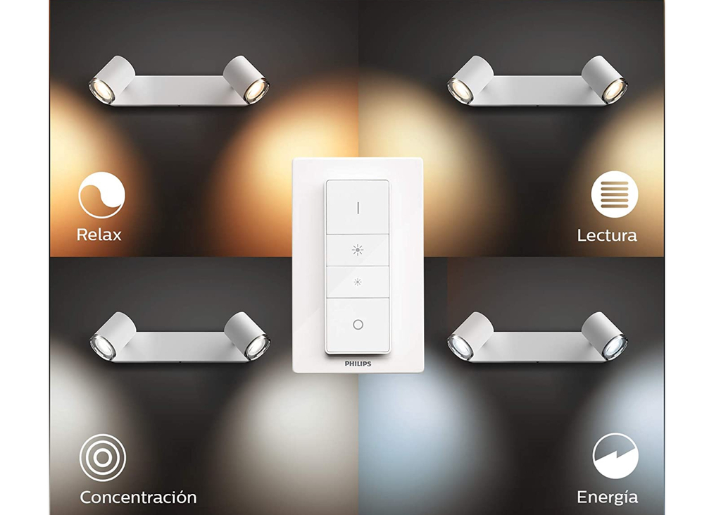 Philips Hue White Ambiance Adore Bathroom l Bluetooth l Smart Ceiling Light 2 Spots l Luminária Spot de Parede para Banheiros l Funciona com Bluetooth e/ou com a Hue Bridge - comprar online