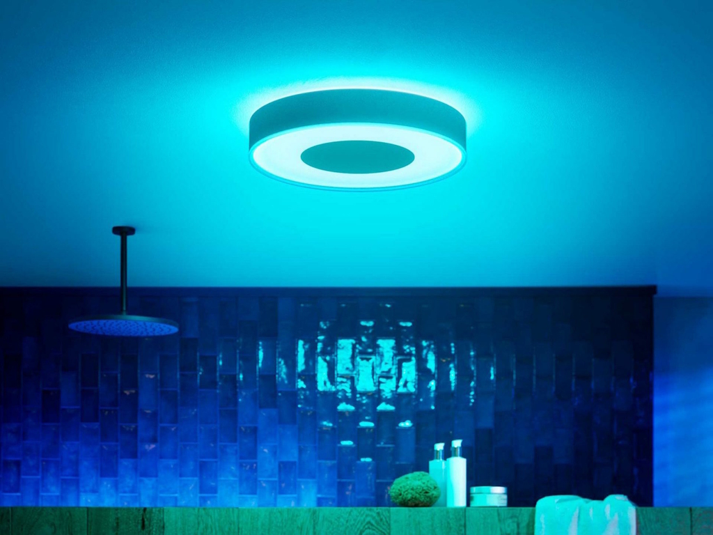 Philips Hue White & Color Ambiance Xamento Medium l Bathroom Smart Ceiling l Luminária Plafon de Teto Inteligente Média l Feita para Banheiros l A Prova D' Água l WiFi e Bluetooth l Fluxo Luminoso 2.350 lumen l LED Integrado l Compatível com Alexa, Apple Homekit & Google Assistant l Requer Hue™ Bridge - comprar online