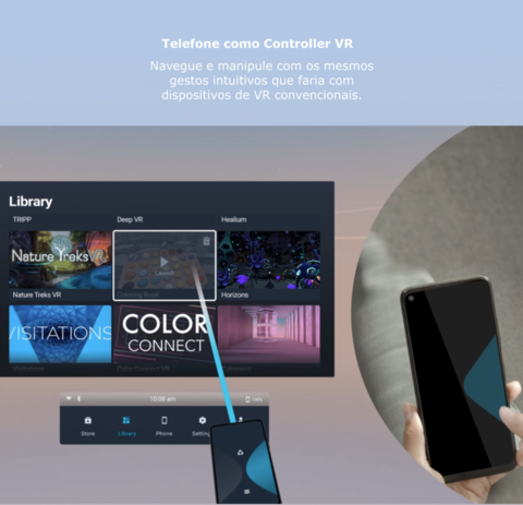 HTC VIVE FLOW | + Controller | Compacto e Leve A Serenidade Acontece | Os óculos VR Imersivos Feitos para o Bem-Estar e a Produtividade Consciente - Loja do Jangão - InterBros