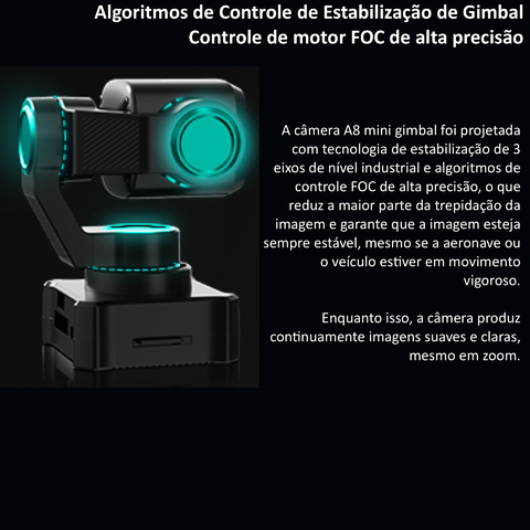 SIYI A8 mini 4K 8MP Ultra HD 6X Digital Zoom Gimbal Camera Drones Robots UAV UGV USV - Loja do Jangão - InterBros