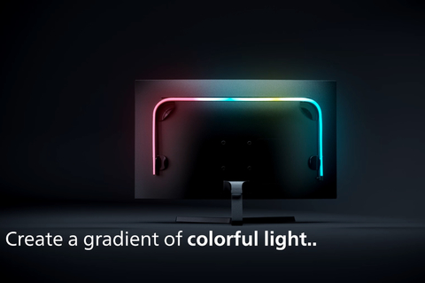 Imagen de Philips Hue Play Gradient Lightstrip l Fita de LED Para Monitores PC e Mac 24" até 27"