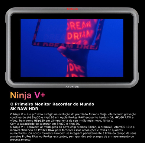 Atomos Ninja V+ 5.2 8K HDMI H.265 Raw Recording Monitor - buy online