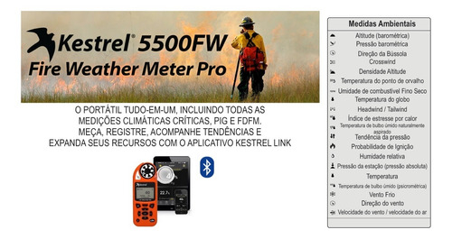 Kestrel Link 5500FW Fire Weather Meter Pro Bluetooth + Palheta + Tripé - buy online