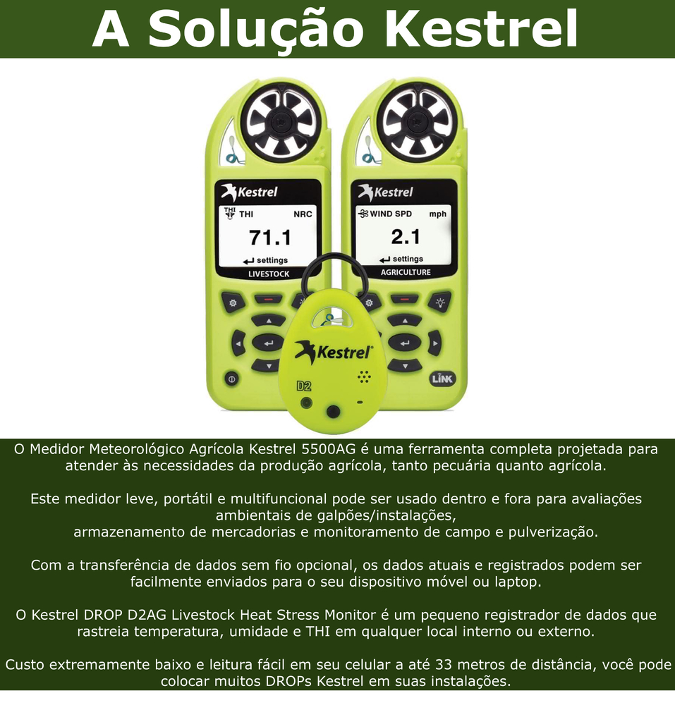 Kestrel 5400AG Rastreador Estresse Térmico Bluetooth Pecuária Gado en internet