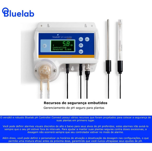 Imagem do Bluelab CONTPH pH | Controle | Monitoramento | e Dosagem | para Sistemas Hidropônicos | Automatize o controle de pH | para Reservatórios de até 760 litros