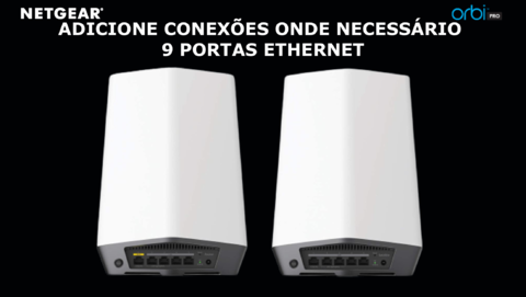 Netgear Orbi Pro SXK80B2 AX6000 WiFi6 Mesh Até 6Gbps | 4 SSIDs, VLAN, QoS | Triband Gigabit Mesh | 550m² na internet