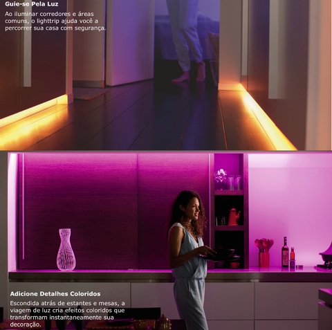 Nova Philips Hue Ambiance Gradient Lightstrip l Nova Fita de LED Inteligente l Extensão de 1 metro l WiFi e Bluetooth l Mais Brilhante 1.800 lumen l Blindada com Capa de Silicone l Compatível com Alexa, Apple Homekit & Google Assistant | Requer um Kit Base - tienda online