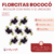 Florcitas Rococo Bicolor con Raso x 12 unidades