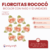 Florcitas Rococo Bicolor con Raso x 12 unidades